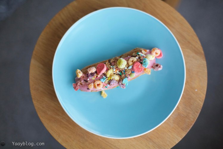 pink frosted sweet inspired eclair
